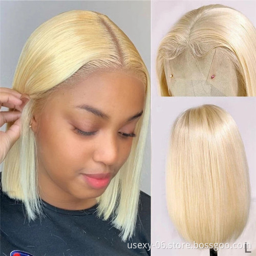 Wholesale Mink Brazilian 100% Human Hair Wigs 613 Virgin Hair Lace Front Wig Short Bob Wigs For Black Women